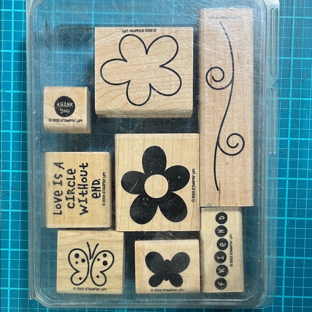 Stampin' Up! Floral and Butterfly Wooden Stamp Set - Love Without End